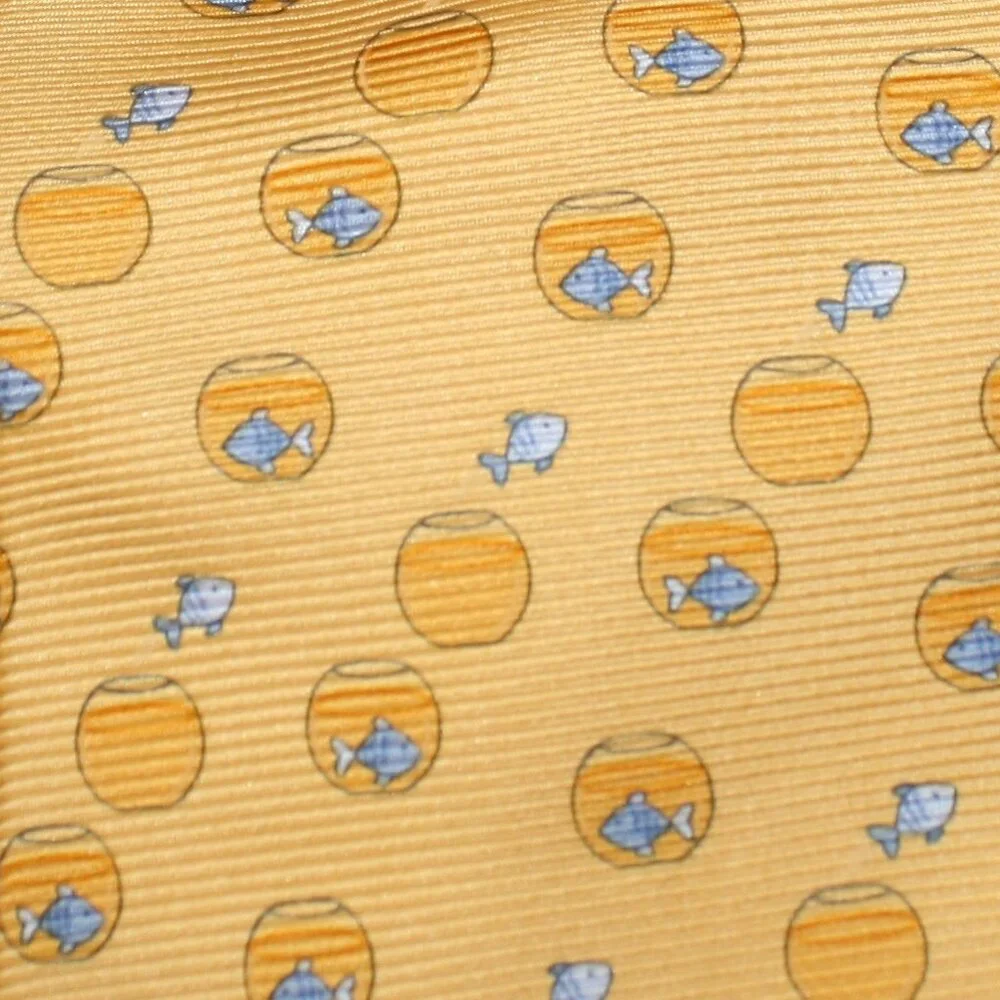 TOMMY HILFIGER Neck Tie Colorful Fish Bowl Fun Novelty Menswear Accessory Silk